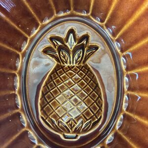 Vintage 90s, Williams Sonoma, Brown, Ceramic Glazed Pineapple Ceramic Mold bowl